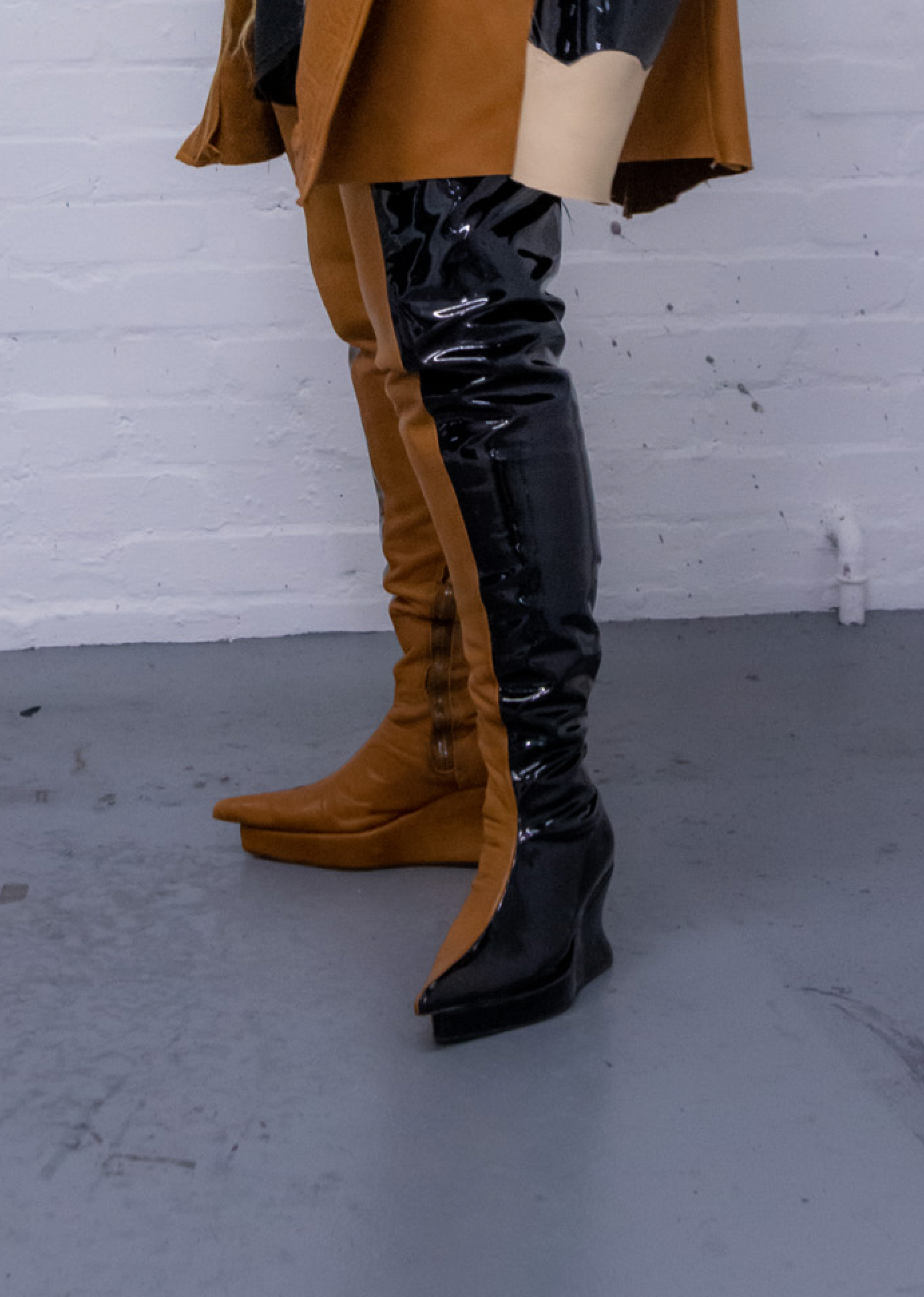 Yaa's Two-Tone (Waste) Thigh-High Boot